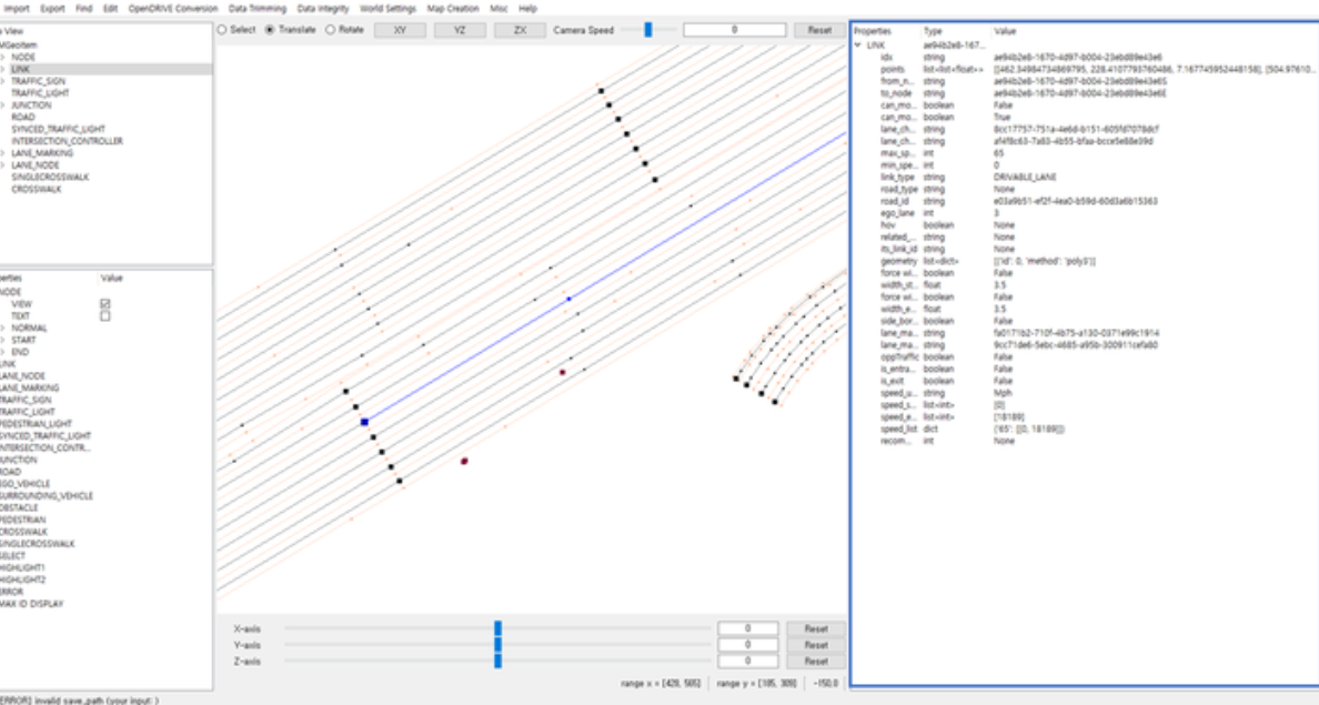 Road mesh and drivable environment in MORAI digital twin
